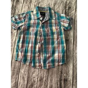Boys‎ short sleeve button up plaid shirt size 2T